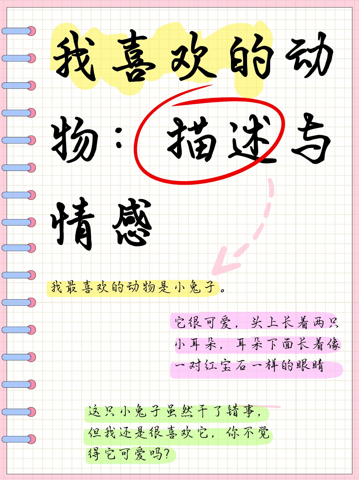 捉住她的两只小兔子